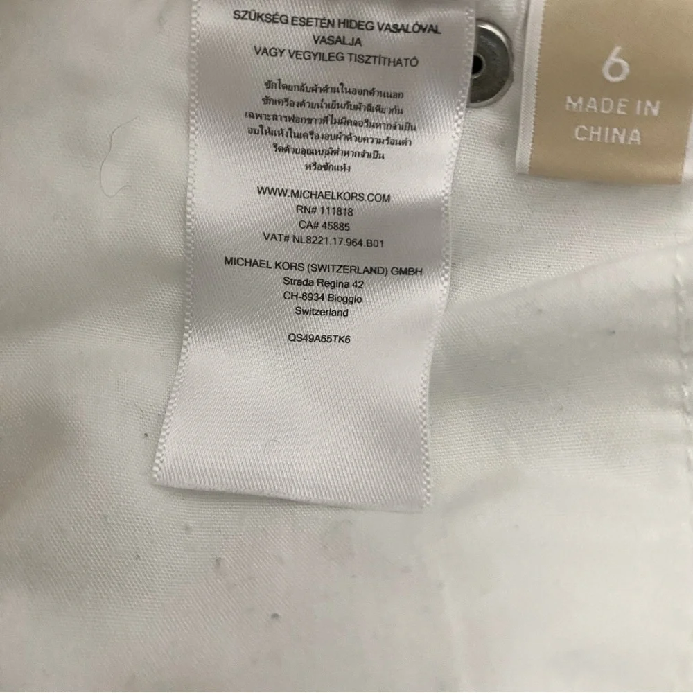 Michael Kors Womens Capri Denim Jeans Size 6 White Cotton/Spandex Summer EUC